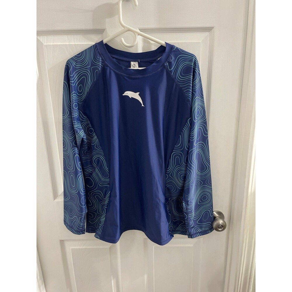Halcurt Womens’s Long Sleeve Rashguard Size 1X Blue New With Tag